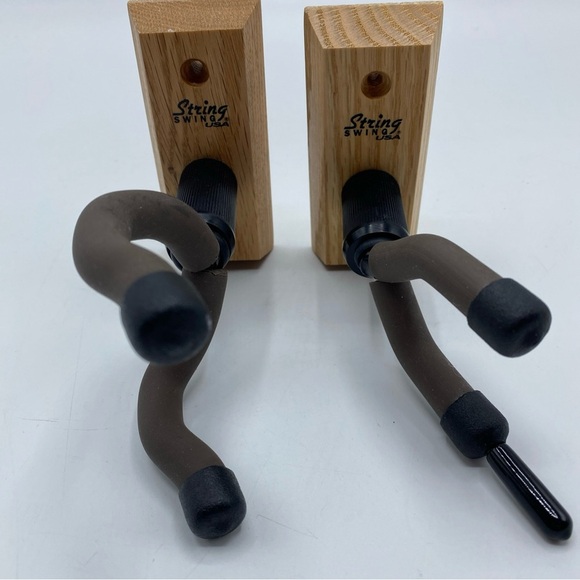 String Swing USA Hanger Wall Mount Holder Solid Oak natural Guitar - Picture 3 of 7